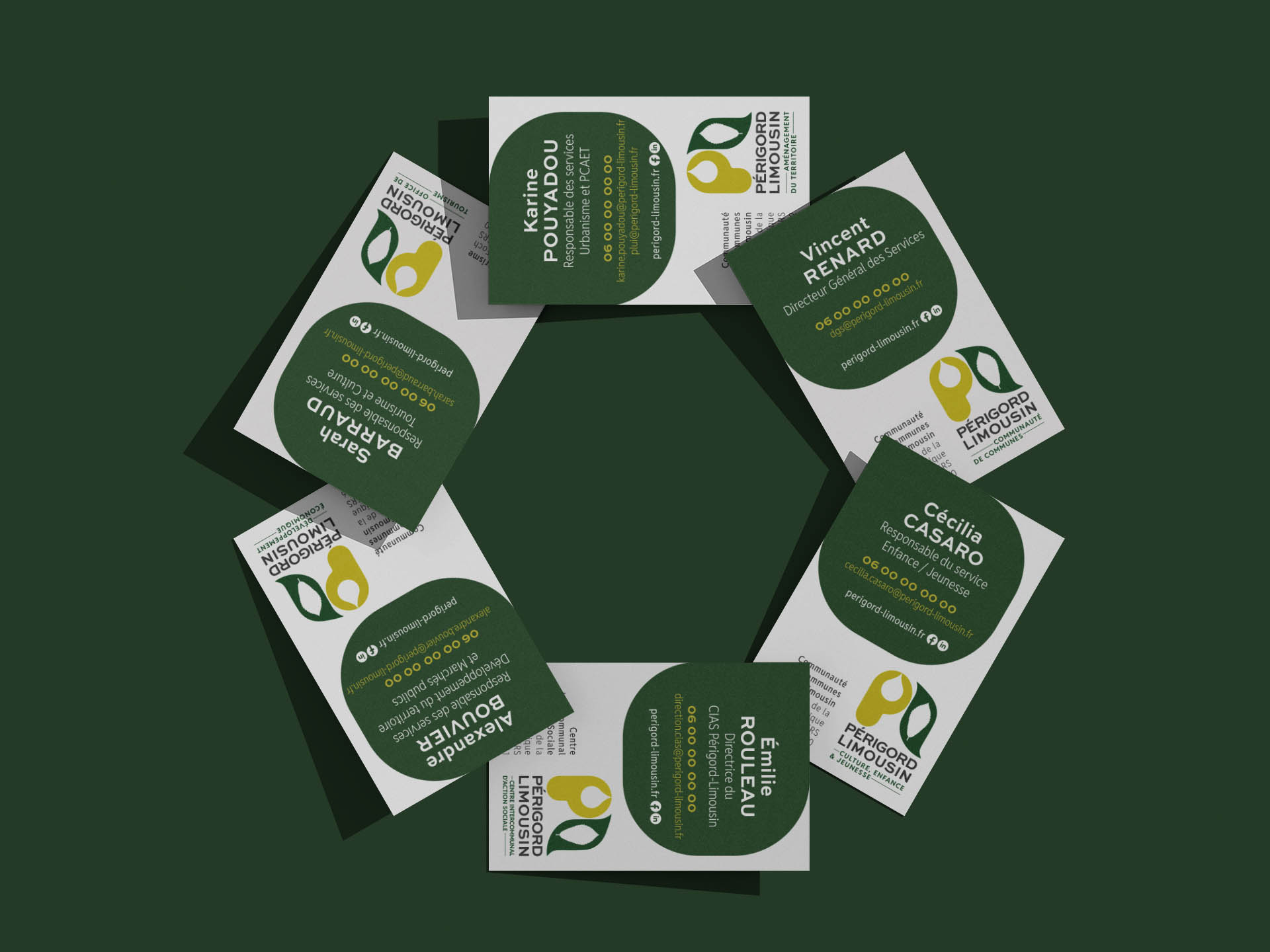 vue cartes de visites CDC Périgord Limousin